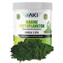 AKI Marine Phytoplankton Powder - Source of Raw Omega33 EPA Micro Alkya Nannochloropsis - Plant Based Proteins, Vitamíny pro celkové Wellness - Complete Protein Source, Vegan & GMO Free (2oz / 57g)