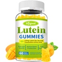 Lutein a zeaxanthin doplňky Gummies s Astaxanthin & Bilberry Extract - Eye Vitamíny s Omega-3, Vitamíny A, C, E, D3 & zinek pro Vision Health - Cukr zdarma, Mango Flavor, 60 Počet
