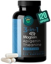 Magnesium Theanine L-Threonát Apigenin dodatek pro spánkové pomůcky -3- in-1 Komplexní Supplex Support Relaxation - Melatonin-Free Magnesium - Zero Fillers - Gluten Free & Non-GMO-120 Počítání Veggie Kapsle
