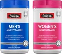 Swisse Daily Multivitamin pro muže a ženy Bundle Combo Balení 124; Podporuje zdravou energii, Stress Relief, duševní jasnost & výkon, imunitu, a srdce zdraví