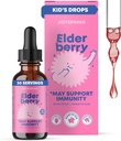 JoySpring Elderberry pro Toddlers & Kids Imunitary Support Liquid (1 fl oz) 124; Organic Toddler Elderberry Drops with Vitamin C C124; Natural Flavor C124; Veganský dodatek