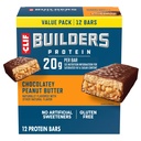 Proteinové tyčinky CLIF BUILDERS - Čokoládový oříškový máslo Flavor - 20g rostlinného proteinu - Gluten Free - Non- GMO - Nízkoglycemický - Ne umělé sladkosti - Hodnota balení, 2.4 oz. (12 Počet)