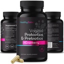 Zdravé Babe Vaginální Probiotika pro ženy + Prebiotika a brusinkové pilulky, pH Balance, Zdravý zápach, Kvasinky, Imunitní podpora, Pozitivní mikrobiom Zdraví, Ženský Acidophilus Probiotic, 60 Vegan Kapsle