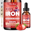 Liquid Iron Supplement for Kids & Women Men - with Magnesium, Zinek & Kids Multivitamin Iron Drops - Imunitary Support, Blood Builder & Energy Support for Iron Deficiency, Anémie, Vegan 2 Fl Oz