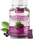 Glucosamine Chondroitin Gummies Sugar Free, Extra Strength 1500mg Glucosamine with Chondroitin MSM & Turmeric, Joint Supplement Support for Men & Women Joint Health (60 Count (Pack of 1))