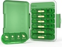 Týdenní porce Pořadatel 4 krát denně, 7 den Pill Box 4X, Přenosný pouzdro pro cestovní pilulky pro pilulky / vitamín / rybí olej / Léky / doplňky (4x7 Zelená)