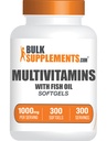 BulkSupplements.com Multivitamin Softgels - Denní multivitaminový doplněk, Multimineral pro muže a ženy s rybím olejem - Gluten zdarma, 1 Softgel per Serving (1000mg), 300 Počet (balení po 1)