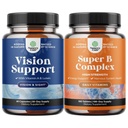 Svazky kompletního doplňku pro oční zdraví pro dospělé pro zrak Suché oči tlak a Modré světelné ochrany a vitamin B Complex Dospělý Multivitamin pro imunitní podporu Mood Boost a doplněk paměti