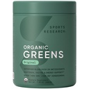 Sports Research ® Organic Greens Superfood Powder w / Spirulina & Chlorella, Adaptogens, Enzymy, Probiotika & 8 VIT Bs for Gut & Mood Support * - Vegan, Sugar- Free & Low- Cal Original 20 Servings