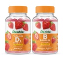 Lifeable Vitamin D 5000 IU + B Complex, Gummies Bundle - Great Toasting, Vitamin dodatek, Lepek zdarma, GMO zdarma, Žvýkací žlab