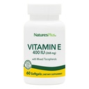 NaturesPlus vitamin E - 400 iu Smíšené D-Tocopherol, 60 Softgels - Snadno polykat vitamín E dodatek, odvozen z přírodního sójového oleje - Free- Radikální obrana - gluten- zdarma - 60 Služebnictví