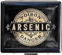 7 dní chromovaný lesklý stříbrný karton organizátor se zrcadlem uvnitř má 8 samostatných kompartmentů Obdélník 7 dní Pill box Pill Pouzdro (Arsenic Vintage Style Poison Label)