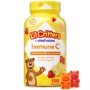 L 'il Critters Imunitní C Denní Gummy doplněk vitamin pro děti, pro vitamín C, D a zinek pro imunitní podporu, pomeranč, citrón, jahodové a třešňové příchutě, 190 gumové (Balení květen Vary)