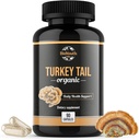 Organic Turkey Tail Houbové kapsle Fruiting Body Extract 124; GMO & Allergen- Free, Coriolus Versicolor Daily Bylinky, 90 Kapsle