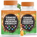Turmeric Moringa dodatek 124; Ginger, Boswellia, Saffron, Holy Basil - Společná podpora Dodatek pro ženy a muže s Ceylon Skořice, Quercetin, Tart Cherry - 240 Počet