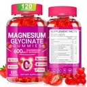 Glycinátové gumy hořčíku 600mg, Žvýkací cukr bez draslíku Magnesium- gumy s magnesium- glycinátem, vitamin D, B6 a CoQ10 pro spánek, relaxace, mozek a svalovina, 60 dní dodávky