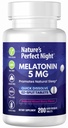 Nature 's Perfect Night CLAS124; Melatonin 5mg CLAS124; 200 Quick Disolve Tablety CLAS124; Natural MixBerry Flavor CLAS124; Preferred Potency CLAS124; Cukr zdarma CLAS124; Vegan CLAS124; Gluten zdarma CLAS124; Velikost hodnoty