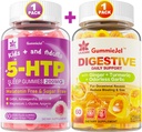 Ginger Chews Doplněk Gummies for Nausea, Žaludek Relief & 5HTP Gummies for Dospělí & Kids 8 + s GABA + Magnesium Glycinát