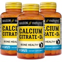 MASON NATURAL vápník Citrát Plus vitamín D3, 6 Měsíční dodávky, Posílí svalové funkce a zdraví kostí, 3 balení
