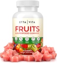 Supergruits Gummies Doplněk pro Bloating & Gut Health, 9 Supergruits Doplněk pro dospělé a děti, Collagen Booster - Imunity & Antioxidant Support, Non- GMO, Pectin- based, gluten- Free, Žádné kapsle