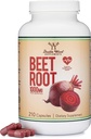 Řepné kořenové kapsle (Organic and Vegan) (210 Počet, 1,000mg per Serving) - Super Food from Beets s vysokým dusičnanem pro celkovou podporu zdraví Double Wood