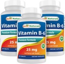 Nejlepší Naturals Vitamin B6 25mg 250 tablet (250 Počet (balení po 3))