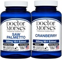 Lékař Morse 's Saw Palmetto 5000mg & Cranberry 30000mg Bundle - Prostate Health, Podpora močových cest, a celkové Wellness pro muže a ženy, FDA- registrované, NSF- Certified 90 Kapsle