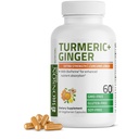 Bronson Turmeric + Ginger Extra Síla Společné zdraví & Digestion Podpora s BioPerine, Non- GMO, 60 Vegetariánské kapsle