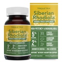 Max Strength Sibirian Rhoddiola ®: Rhoddiola Rosea 5% Rosavins, 2% Salidroside & BioPerine ® pro zvýšení absorpce - Pomáhá podporovat stres, energie a zaměření * - Pěstované na Sibiři, DNA ověřené (60 Kapsle)