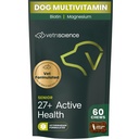 VetriScience Senior 27 + Active Health Chews, Canine Plus Daily Multivitamin pro Senior Dogs, Balanced Vitamíny, Minerály a antioxidanty, Zdravá stárnutí a wellness podpora, Veggie, 60 Počet