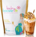 Baby Booster slaný karamel Prenatal vitamin doplněk a protein Shake, kofein zdarma, všechny přírodní, Vegetarian DHA, vysoký protein, methyl folát, B vitaminy, Skvělé pro ranní nemoci, 1 LB