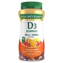 Nature 's Bounty Vitamin D3 Gummies, Vitamin dodatek, Podporuje imunitní zdraví, 50mcg, 2000IU, Smíšené ovocné příchutě, 90 Gummies