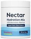Nektar Sugar Free Electrolytes Powder - Organic Fruit No Sugar or Calories - Hydration Powder for Dehydratation Relief and Rehydratation - Keto and Paleo (Strawberry Lemonade 40 Serving Tub)