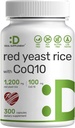 Deal dodatek červená kvasinková rýže 1,200mg per Serving with CoQ10, 300 Kapsle - Antioxidant Support - Pure Monocycle Purpureus Powder Source - Citrinin Free, Non- GMO