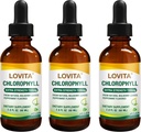 Lovita Chlorofyl kapalné kapky, High potency 120 mg / ml, 7,200 mg na láhev, Natural Energy Booster & Imunitation Support, Internal Deodorant, Skin Health, Vegan & Non- GMO, Mint Flavor, 180 Servings