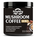 Houbová káva, 10 Houbová extrakt Powder Blend Lion 's Mane, Reishi, Chaga, Cordyceps, Turecko Tail, Mozkové doplňky s Instant Coffee for Energy, Focus, Paměť a imunita 150g