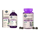 Zahrada života Organika Plant- na bázi Elderberry imunitní syrup 6.59 fl oz & Organics Elderberry Gummies pro dospělé a děti