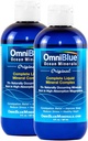 Minerály OmniBlue Ocean - 70 + stopové minerály a kapalná hořčík - draslík, chlorid sodný - Přírodní podpora spánku, stravovací, regulační, hydratační a elektrolytové rovnováhy (2- Pack 8oz)