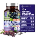 Premium 10 v 1 doplněk imunitní podpory [10 Mocné přísady] s Elderberry, Vitamin C, Echinacea, Zinek a Probiotika pro imunitní podporu, Gut zdraví a lepší stravovací, 60 Veg Caps