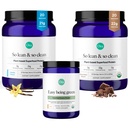 Ora Organic Vegan Protein Powder Chocolate, Vanila & Greens Powder Bundle: 22g Plant based, Chocolate, 20 Servings + 21g Plant based, Vanilla, 20 Servings + Organic Super Green Drink, 30 Servings