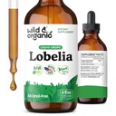Wild & Organic Lobelia Tincture - Lung Detox and Cleanse - Liquid Lobelia Herb Dodatek - Vegan, cukr & Alcohol- Free Leaf Extract Drops - 4 fl oz