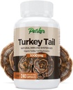 Parker Naturals Turecko Tail Houbové kapsle - Organické Houbové doplňky pro podporu imunitního systému Zdraví - 1000 mg Premium Houbové doplňky - 240 Kapsle