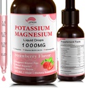 Draslík Magnesium doplněk citronanu, hořčík kapalné kapky s hořčíkem Glycinát 1000mg s Ashwagandha, zinek, podpůrný Clam & Support imunitní systém (Jahoda, 2 FL.oz.)