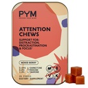 PYM Pozor Žvýkání Podpora pro prokrastinace, Focus & Produktivity, 20 Počet 124; 518mg L- karnitin, 54mg tyrosin, 11mg L- Taurin, Caffeine- Free 124; All- Natural Mood Boost Dodatek Vyrobeno v USA