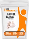 Bulksupplements.com česnekový extrakt prášek - česnekový dodatek, bylinný dodatek, Allium Sativum - Bylinný & gluten zdarma, 800 mg na servírování, 500g (1,1 lbs) (balení po 1)