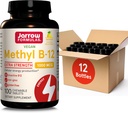 Jarrow Diplomas Extra Strength Methyl B-12 1000mcg, Dietní dodatek pro výrobu celulární energie a podporu zdraví mozku, 100 Lemon- ochucené žvýkací tablety, 100 denní dodávky, balení 12