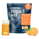 Coromega MAX 2400mg Omega33 Fish Oil + Vitamin D Squeeze Packets, Wild- Caught, No Fishy Taste - 3X Lepší absorpce než Softgels, Podporuje zdraví mozku a srdce (30 Služeb, Citrus Burst)