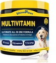 Pes Vitamíny, Pes Multivitamin Powder, s probiotika, Glucosamine, Omega 3, Podpora Gut, Joint & Mobility, Itch kůže & Coat, Minerály a antioxidant pro imunitní zdraví, Denní esenciální Dog doplňky