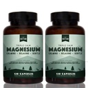 Přírodní rhythm Triple Calm Magnesium 150 mg - 2 Pack - doplněk hořčíku s magnesium- glycinátem, malátem a taurátem. Zklidňující směs pro podporu odpočinku a relaxace - 120 Počítání lahví