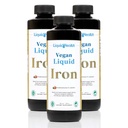 LIQUIDHEALTH Vegan Liquid Iron Supplement with Sunactive & Ferrochel Fe - Natural Energy, Imunitary System & Metabolic Support, Increase Mental Clarity, Prenatal / Postnatal - USA Made, Non- GMO (3 Pack)